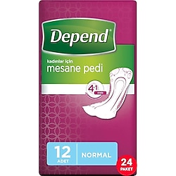 Depend Kadın Mesane Pedi Normal 12'li 24 Paket