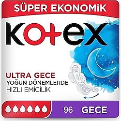 Kotex Ultra Gece Hijyenik Ped 16'lı 6 Adet