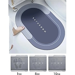 Kitchen Time Sihirli Su Emici Banyo Paspası Kaymaz Tabanlı Abdest Paspası 3,5 Mm 40x60