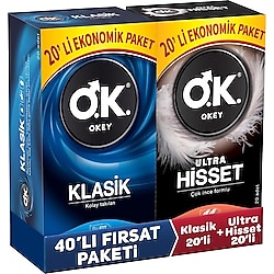 Okey Ultra Hisset 20'li & Klasik 20'li Prezervatif Set