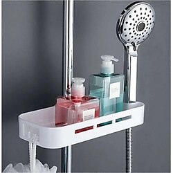 Banyo Duş Plastik Sabunluk Şampuanlık Boru Monteli Sabun Jel Rafı