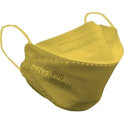Nefes F95 F99/N95 FFP2 Premium Kore Tipi 10'lu 3 Adet Tekli Paketli Maske Sarı