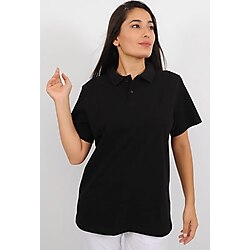 Lobby Uniform Kadın Polo Yaka Siyah T-shirt
