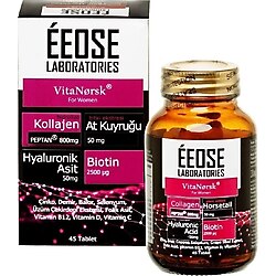 Eeose Collagen Tablet Kollajen + Hyaluronik Asit + Atkuyruğu + Biotin + C Vitamini 45 Tablet