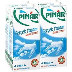 Pınar 1 lt 4'lü Yarım Yağlı Süt
