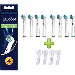LUXON Oral B Braun Uyumlu Şarjlı Ve Pilli Diş Fırçası 8 Adet Yedek Başlık Başlık 4 Koruyucu Kapak