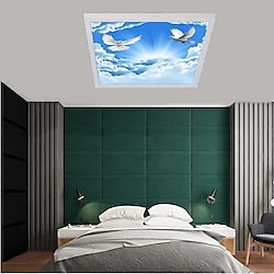 Gökyüzü Panel Yatak Odası Avize- 60x60 54w-yeni Ensil Aydınlatma-kuşlu Gökyüzü Tavan-6500k-beyaz Işık-tavan Avize