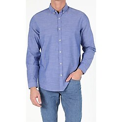 Colin's Regular Fit Shirt Neck Erkek Mavi Uzun Kol Gömlek