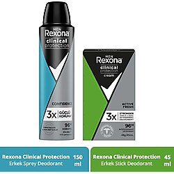Rexona Men Clinical Protection Erkek Sprey Deodorant 150 Ml + Erkek Stick Deodorant 45 Ml