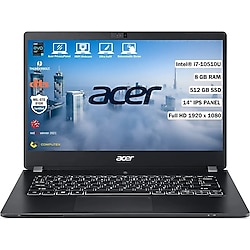 Acer Travelmate P6 TMP614-51T NX.VMREY.001 i7-10510U 8 GB 512 GB SSD UHD Graphics 14" Full HD Notebook