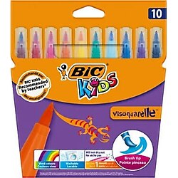 Bic Kids Visaquarelle Fırça Uçlu Keçeli Boya Kalemi 10 Renk TYC00385087551