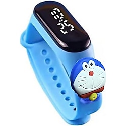 Eglo Kedi Doraemon Figürlü Led Dokunmatik Ekranlı Su Geçirmez Dijital Çocuk Kol Saati (mavi)