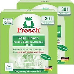 Frosch Yeşil Limon Kokulu 30lu Bulaşık Makinesi Tableti X 2 Paket