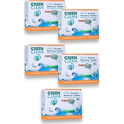 U Green Clean Bitkisel 30 Adet 5'li Paket Bulaşık Makinesi Tableti