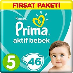Prima Bebek Bezi Aktif Bebek 5 Beden Junior 46 Adet Fırsat Paketi 31109105