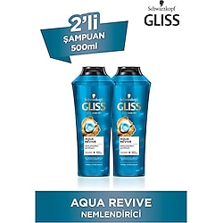 Gliss Aqua Revive Nemlendirici Şampuan - Hyaluron Ve Deniz Yosunu Özü Ile 500 ml X 2 Adet