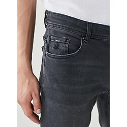 Altınyıldız Classics Normal Bel Dar Paça Slim Fit Antrasit Erkek Denim Pantolon 4A0122200010