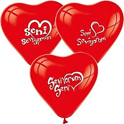 Balon 1+1 Seni Seviyorum Kalp Kırmızı (20 Adet)