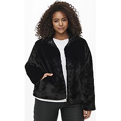 Only Carvida Faux Fur Jacket Cc Otw Dik Yaka Normal Kalıp Düz Siyah Kadın Mont