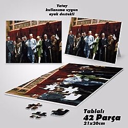 Sivil Mustafa Kemal Atatürk - Yapboz -Ayak Destekli Laminasyonlu Çerçeveli 42 Parça Puzzle