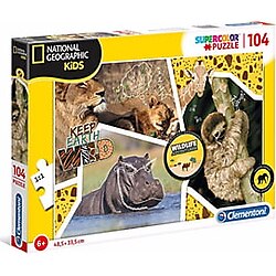 Clementoni - 20263-104 Parça Puzzle National Geographic Kids - Wildlife Adventurer, Ç