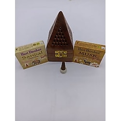 Piramit Konik Tütsülük 2 Paket Konik Tütsü Hediye Ahşap Tütsü Yakacağı