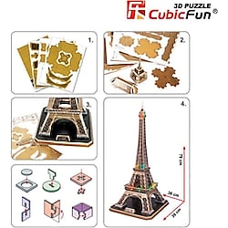 CubicFun Eyfel Kulesi-Fransa Led Işıklı 82 Parça 3D Puzzle L091h