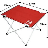 Box&Box Küçük Boy Katlanabilir Kumaş Kamp ve Piknik Masası, Kırmızı, 57 x 43 x 38 cm