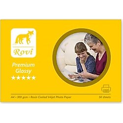Rovi Premium Parlak A4 Fotoğraf Kağıdı 300gr - 50 Yaprak