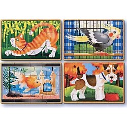 Melissa&Doug Ahşap 12x4 Yapboz Seti Evcil Hayvanlar Çocuk Puzzle
