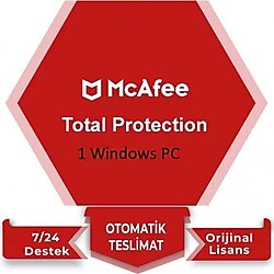 Mcafee Total Protection 2021 Antivirüs 1 Pc / 2 Yıl