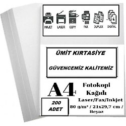 Ümit Kırtasiye A4 Fotokopi Kağıdı 200'lü Paket 80 Gr