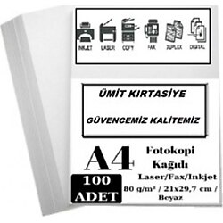 Ümit Kırtasiye A4 Fotokopi Kağıdı 100'lü Paket 80 Gr