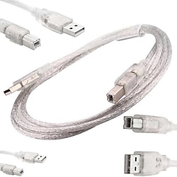 Powermaster USB Yazıcı Kablosu 1,5 Metre 2.0V Şeffaf