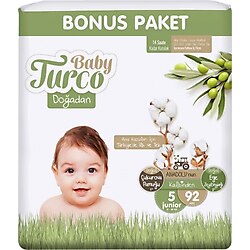 Baby Turco Doğadan 5 Numara Junior 92'li Bebek Bezi