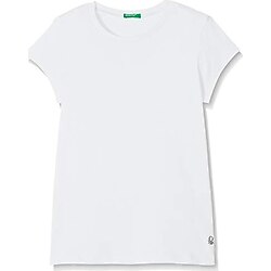 United Colors Of Benetton Benetton Logo Basic Tişört Kız Çocuk Üst Ve T-Shirt, Beyaz (Beyaz 101), 92 (Üretici Ölçüsü: 1Y)