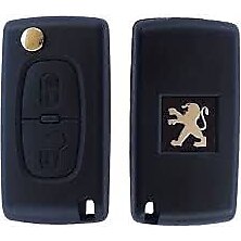 Peugeot Kumanda Kabı 2 Butonlu 207 307 407 Anahtarlık 3008 4007 Anahtar Kabı - Pil Yataklı- Logolu