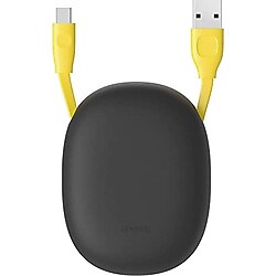 Baseus Lets Go Little, 2.0 A USB-A & Lightning Makaralı Şarj & Data Aktarım Kablosu, 1 Metre, Siyah - Sarı