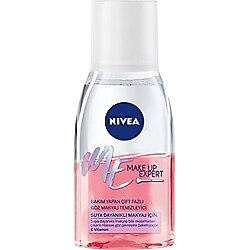 NIVEA Make Up Expert Bakım Yapan Çift Fazlı Göz Makyaj Temizleyici (125 ml) , Etkili Makyaj temizleme, C Vitamini içerir