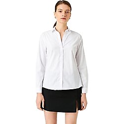 Koton Kadın Basic Gömlek Uzun Kollu Beyaz (000) 42