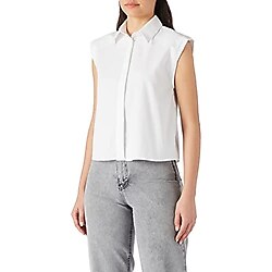 Koton Kadın Kolsuz Pamuklu Gömlek 2YAK32638UW Kırık Beyaz (001) 40