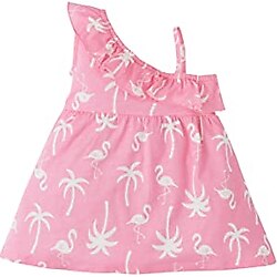 DeFacto Kız Bebek Regular Fit Tek Omuzlu Askılı Elbise Pembe (PN164) 4-5 Y