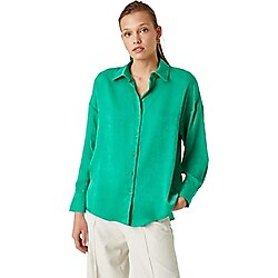 Koton Kadın Uzun kollu Gömlek, Yeşil (750), 34