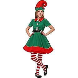 Çocuklar Erkek Çocuklar için Tatil Elf Kostümü Erkek Çocuklar Noel Elf Kıyafeti, Kız Noel Baba Yardımcısı Kostüm Elf Elbise Kıyafeti, Noel Elf Kostüm Aksesuar Seti, Kadın Erkek Noel Elf Noel Baba Yard