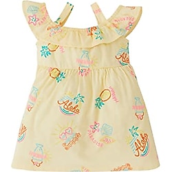 DeFacto Kız Bebek Regular Fit Omuzu Açık Askılı Elbise Açık Sarı (YL155) 9-12 Ay