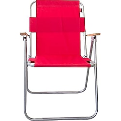 Andoutdoor Ahşap Kollu Kamp Sandalyesi Kırmızı