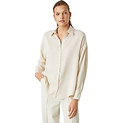 Koton Kadın Uzun kollu Gömlek, Kırık Beyaz (001), 34
