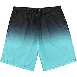 Durio Mayo, erkek pantolonu, hızlı kurur, plaj yüzme şortu, kısa, Siyah-mavi renk geçişi, XL