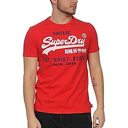 Superdry Erkek Shop Duo Lite Tişört, Yat Kulübü Kırmızı, Small