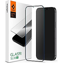 Spigen Apple iPhone 12 / iPhone 12 Pro Cam Ekran Koruyucu Tam Kaplayan GLAS.tR SLIM Full Cover Black - AGL01512